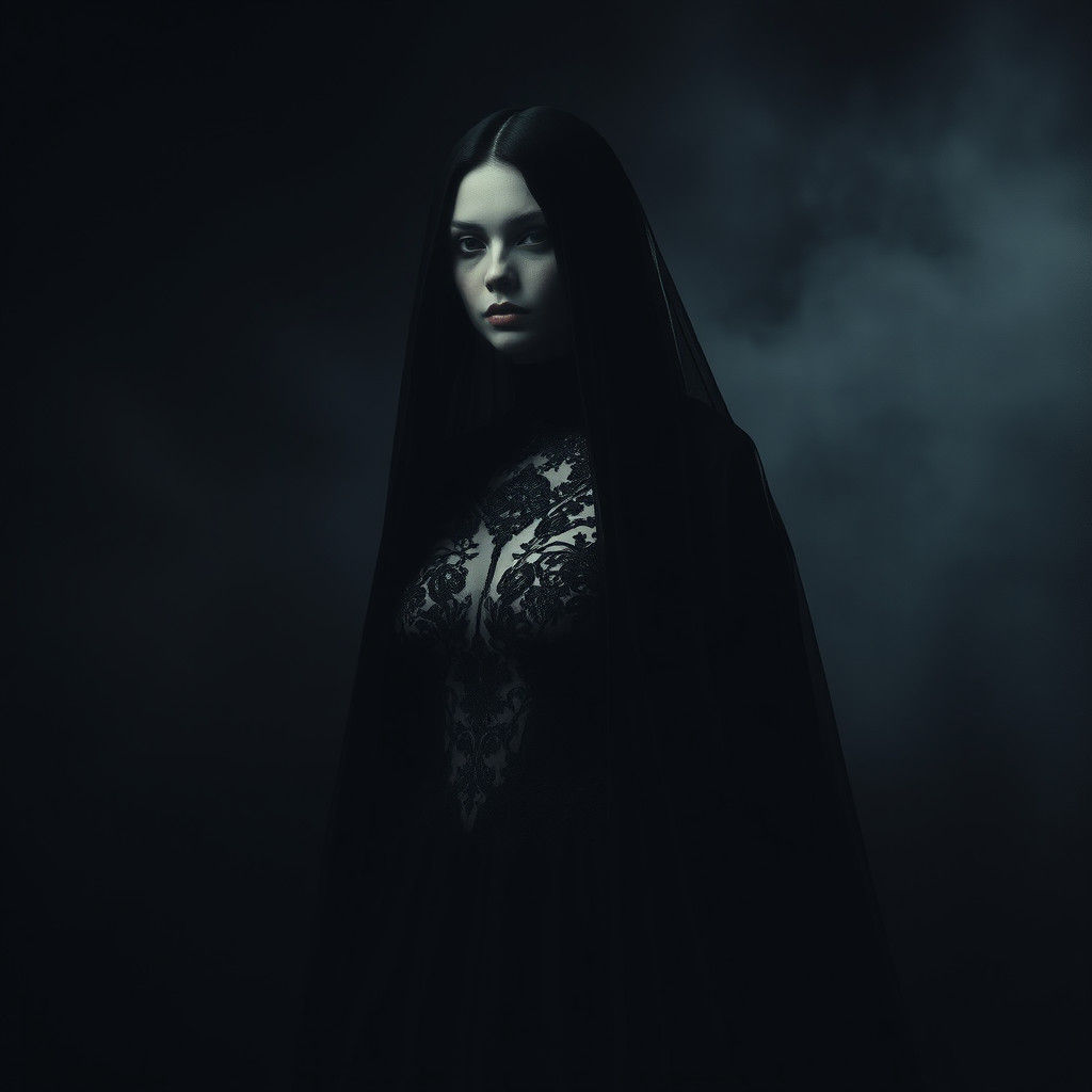 Mysterious Woman in Shadows, Dark Surrealism