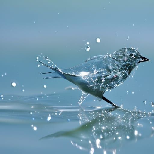 Transparent Water Bird: An AI Generated Image