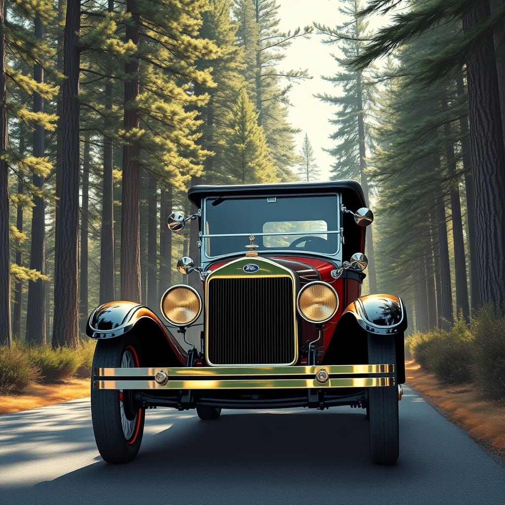 1924 Model T Ford Emerges from Pine Forest