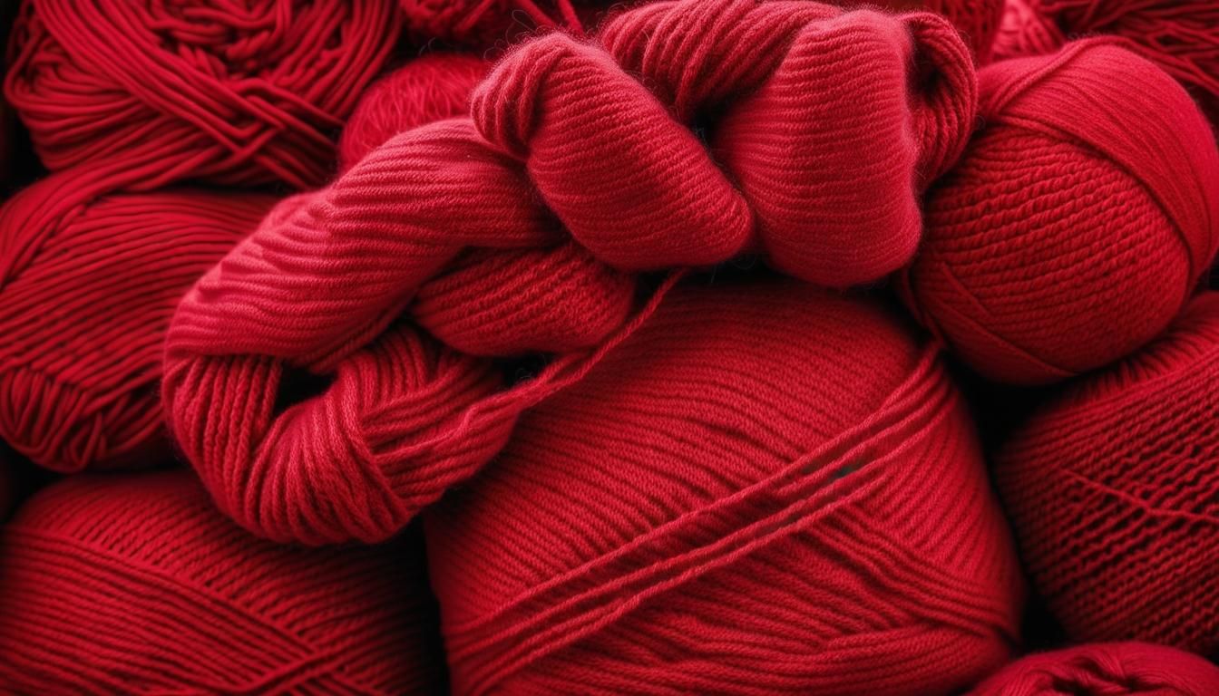Pile of Red Knitting Wool