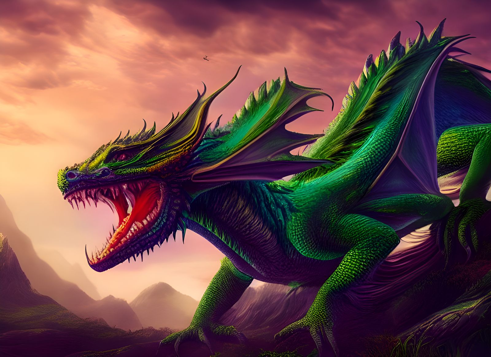 Angry green dragon