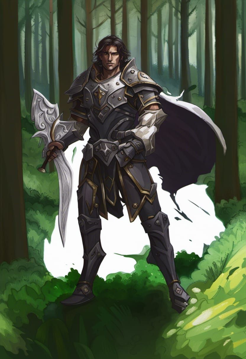 Dark Fantasy Male Paladin: Detailed Character Art