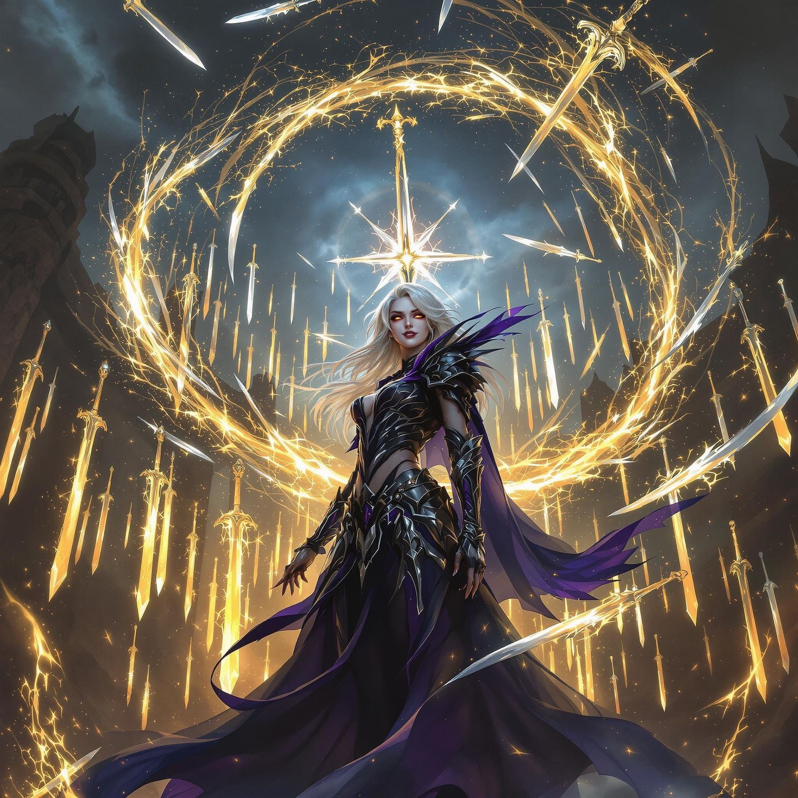 Vampire Goddess of Swords: Dark Fantasy Art