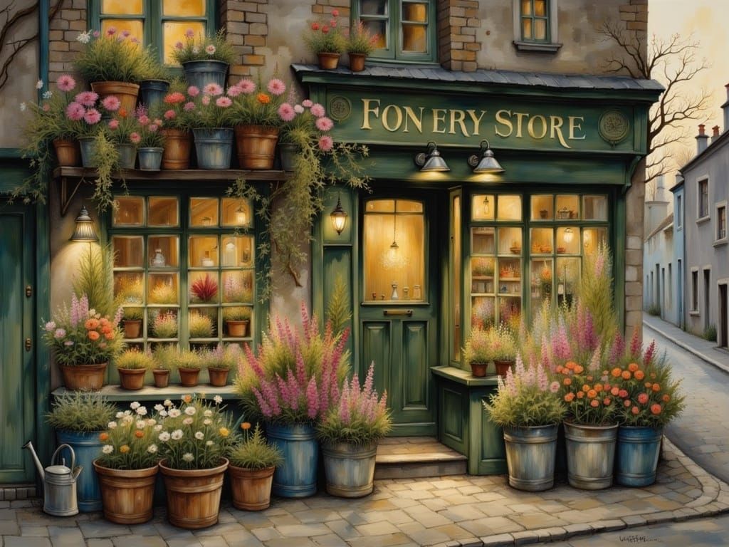 Surrealistic Entrance to a Vintage Floral Paradise in Warm E...