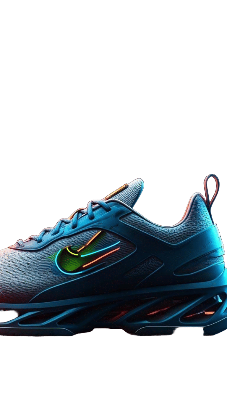 Neon Nike Logo: Glowing Sports Design