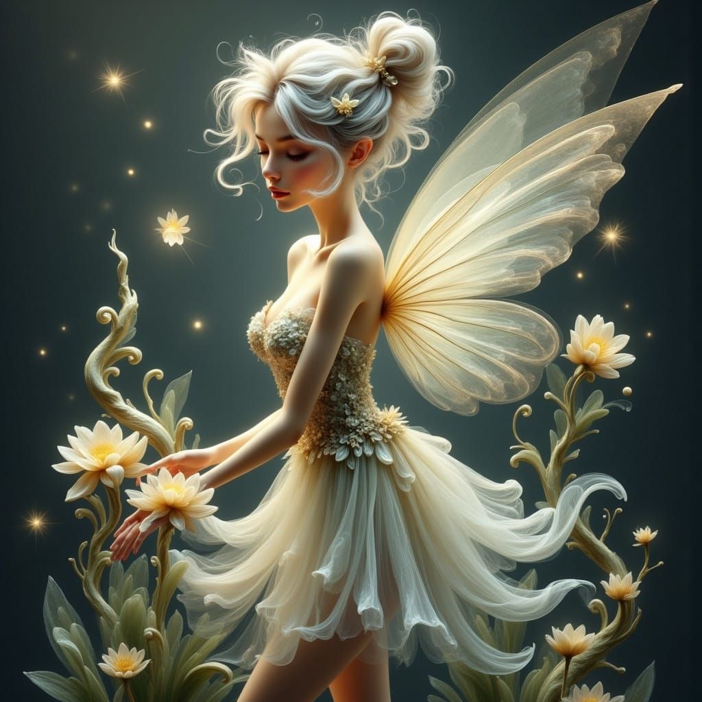 Ethereal Pixie Fairy in Moonlit Whimsy
