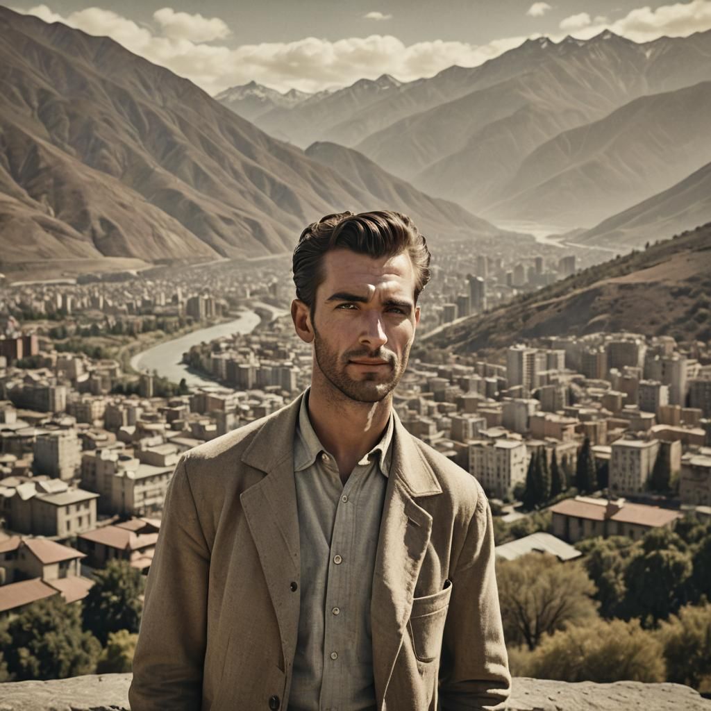 Vintage Chilean Portrait in Earthy Tones