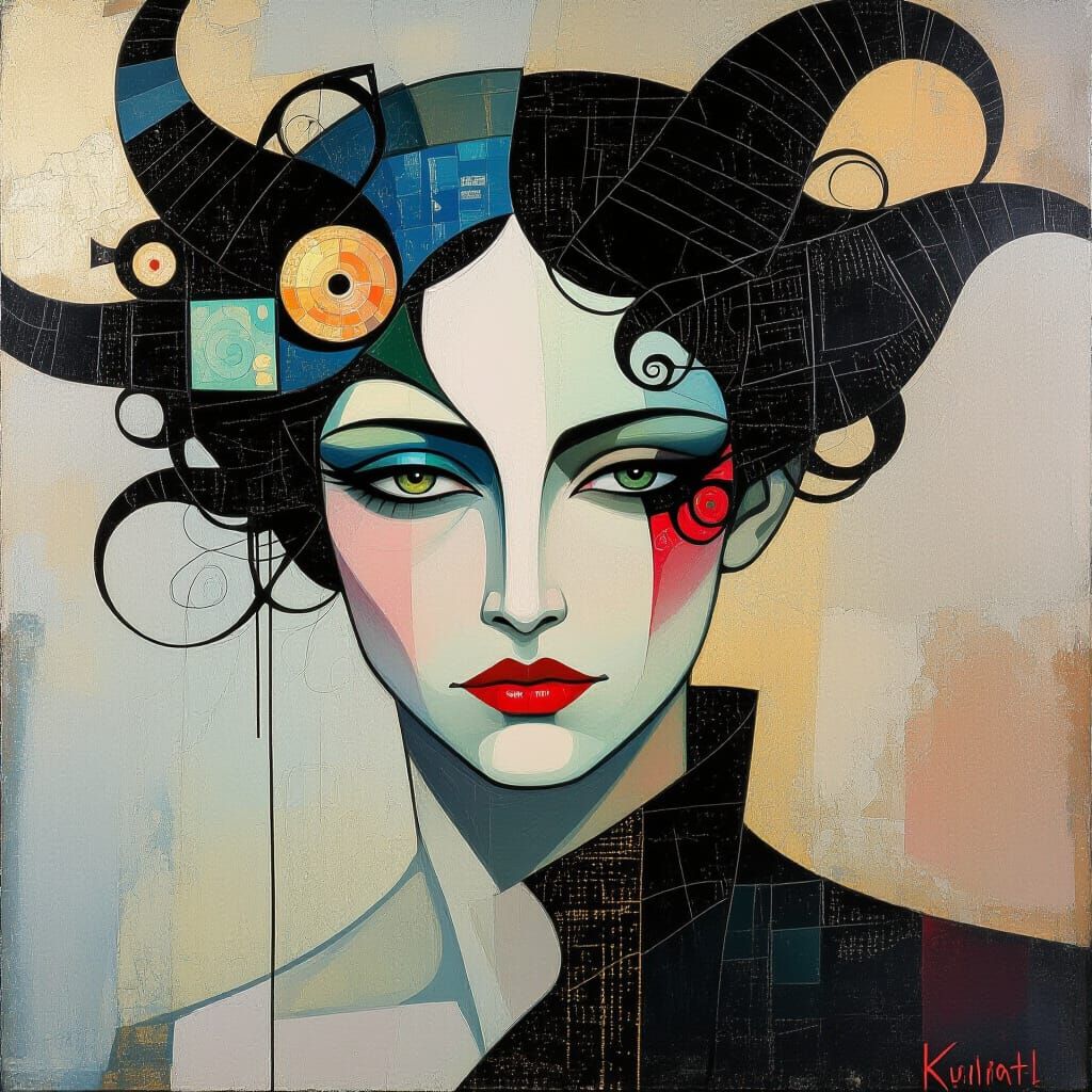 Beastly Antagonist in Art Nouveau Style