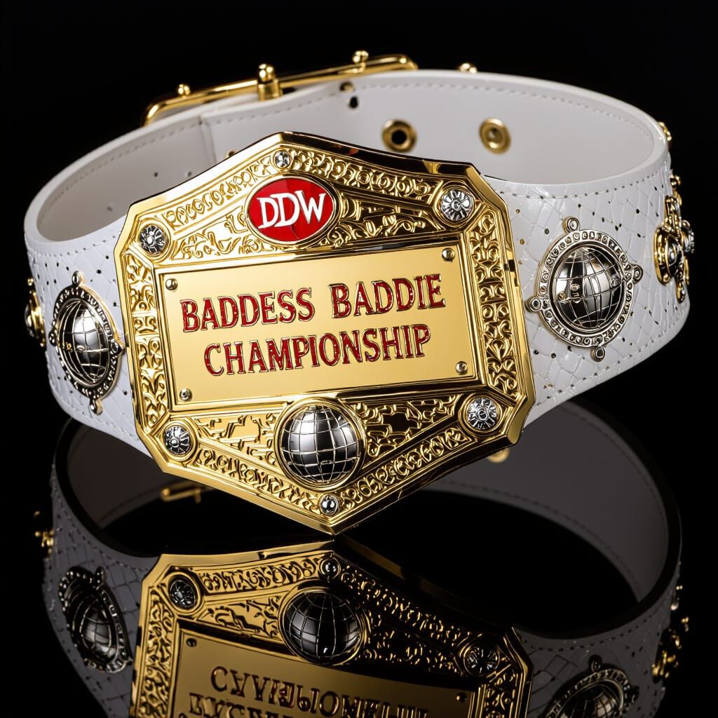 Gold Championship Belt in Biomechanical Futurism