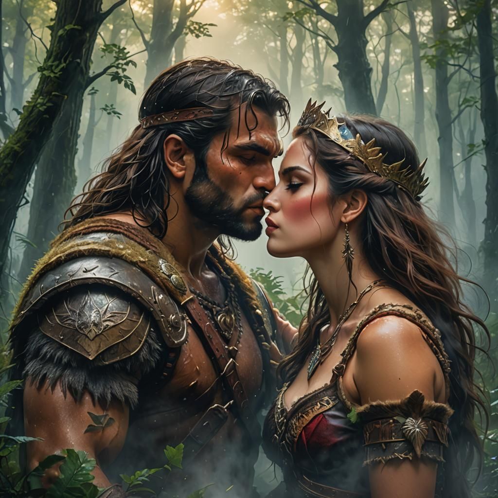 Barbarian Love in a Misty Forest