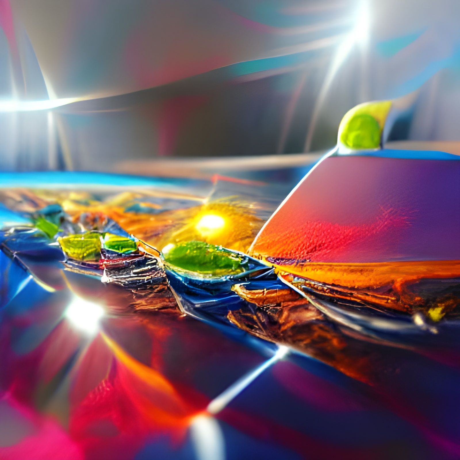 Glowing Neon Planets in Hyperrealistic Solar System Art