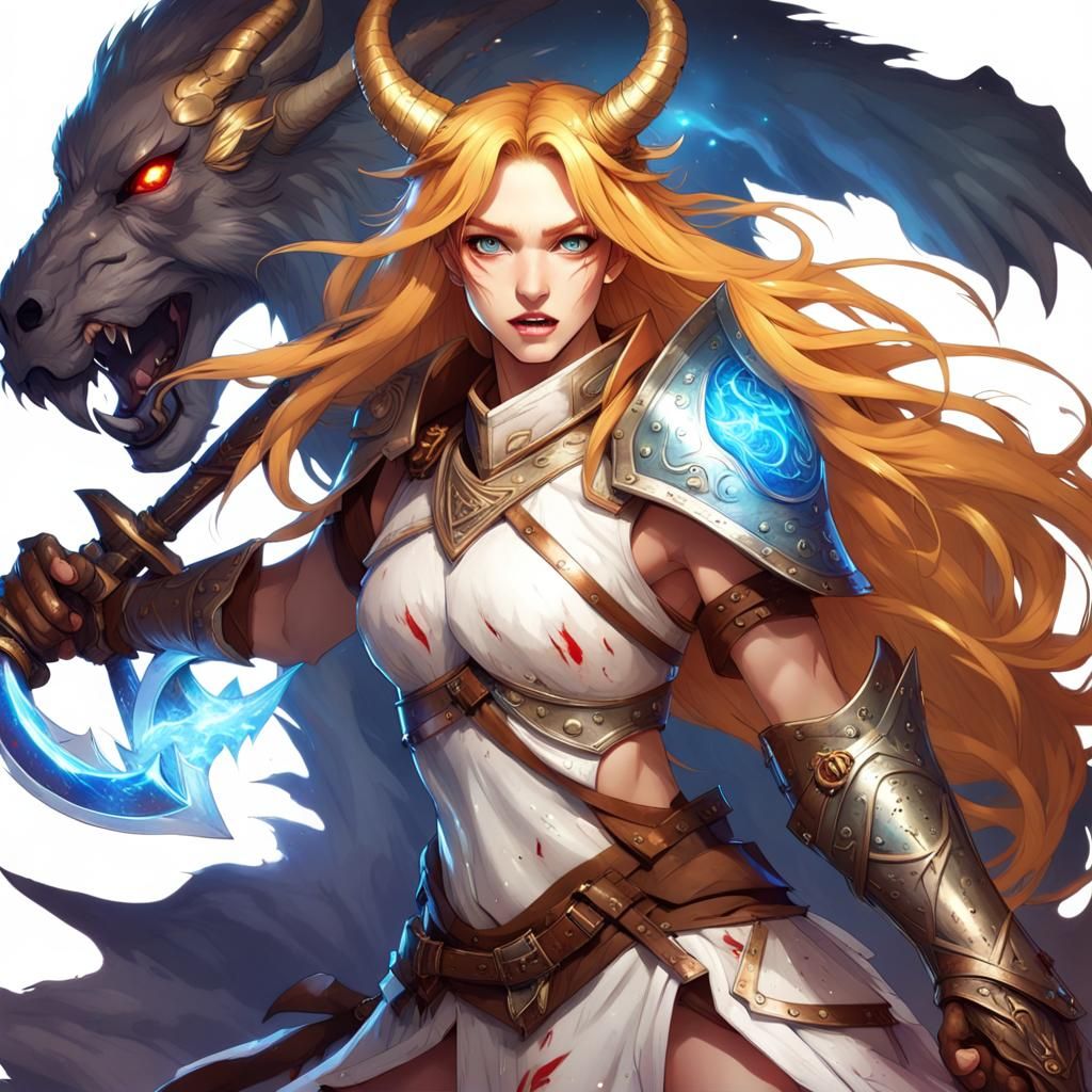 Korean Woman Warrior with Sun Magic