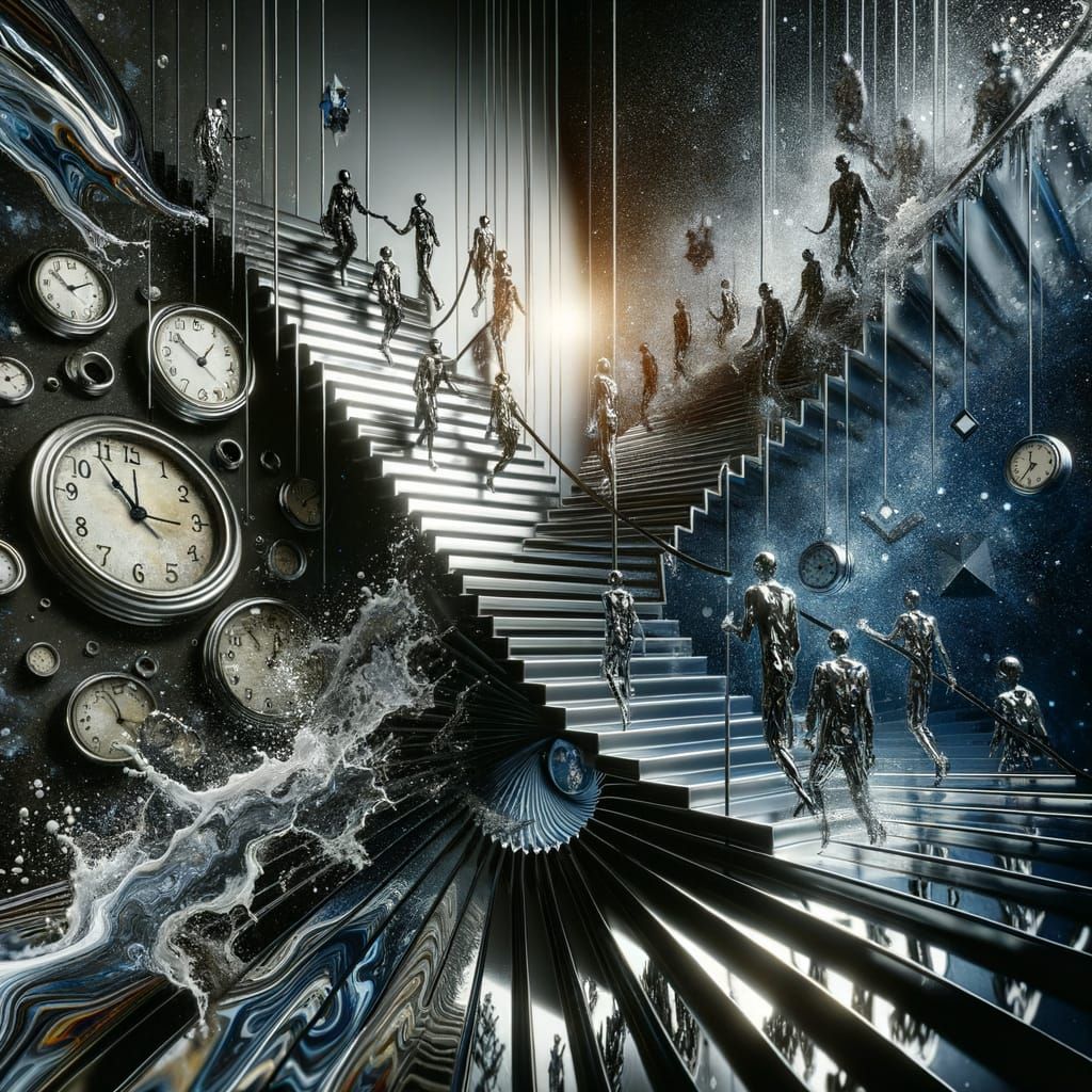 Distorted Reality in Chrome Splash Art