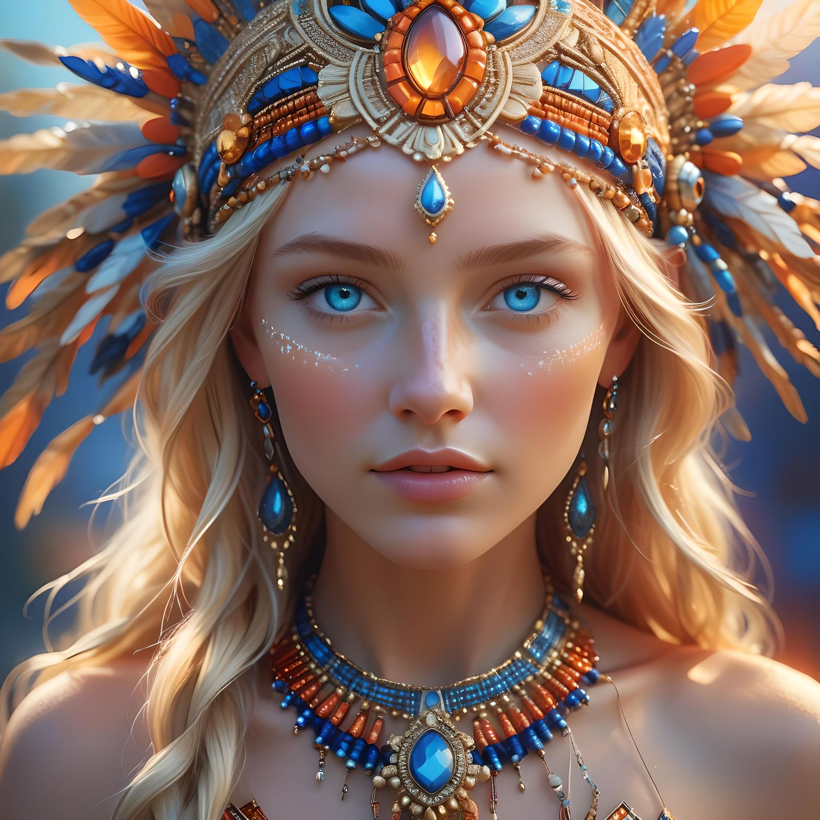 Beautiful Blonde Woman: Hyperdetailed Portrait in 8K