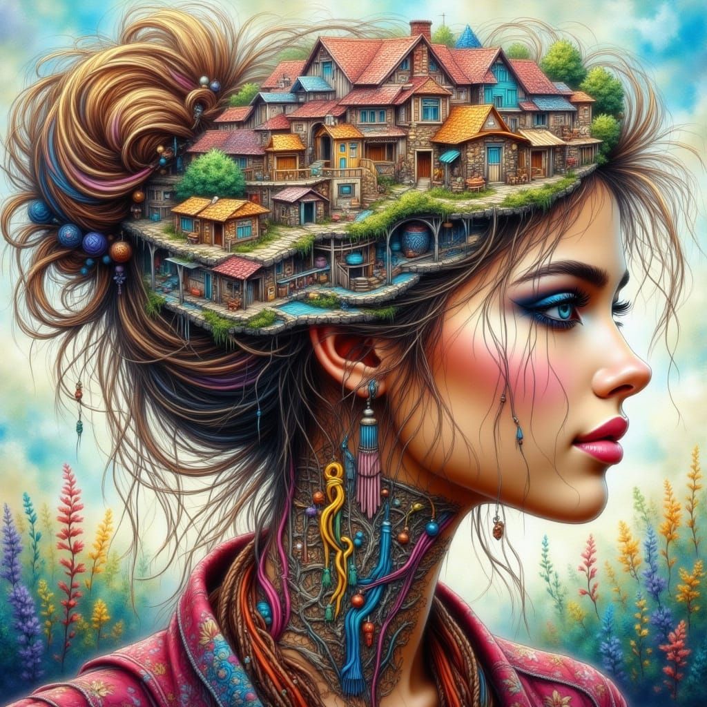 City Mind: Intricate World Inside a Woman's Head