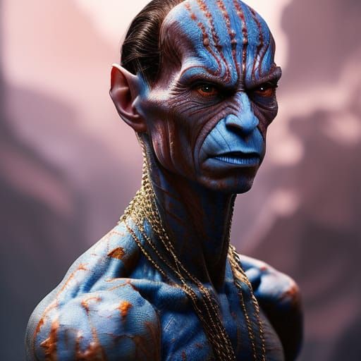 Hyperrealistic Donatella Versace Portrait in Biopunk Style