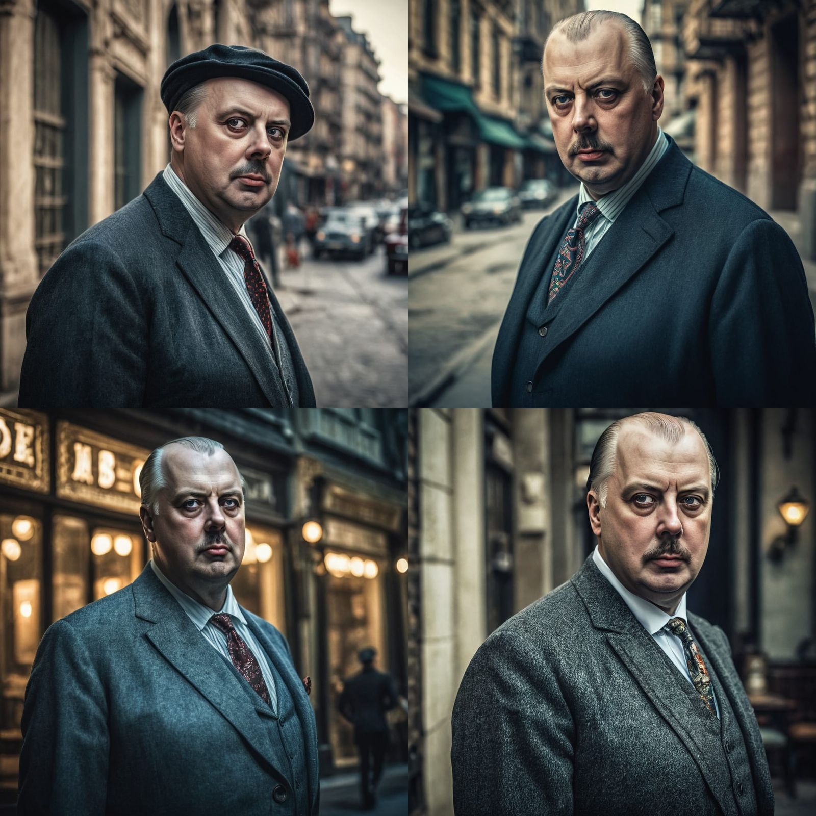 1920s Portrait in Cityscape with Cinematic Lighting