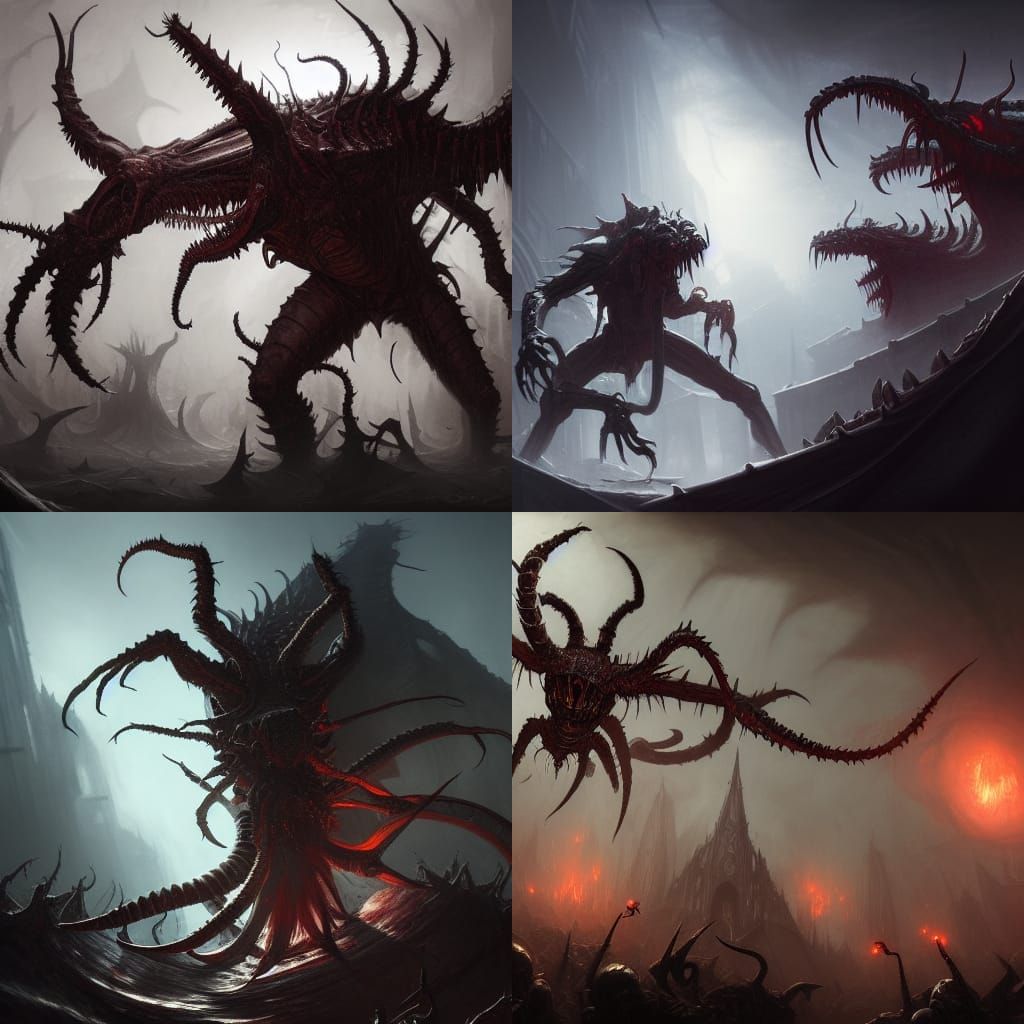 Nightmarish Arachnid Horror in Dark Fantasy Style