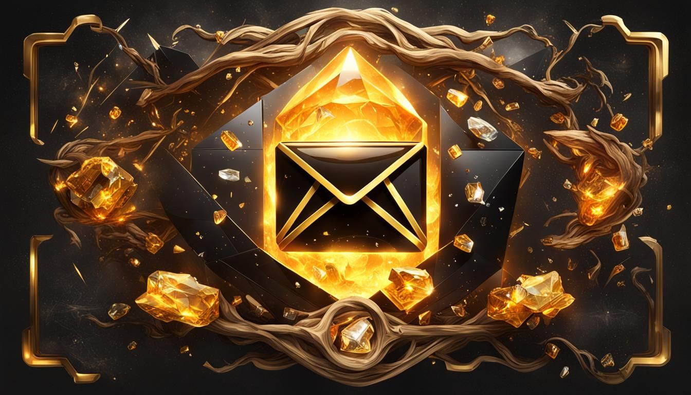 Glass Figure Logo with Envelope and Crystals