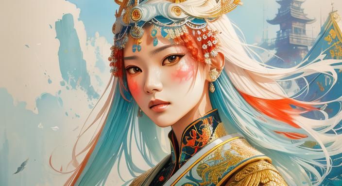 Girl at Military School: 3D Watercolor Art