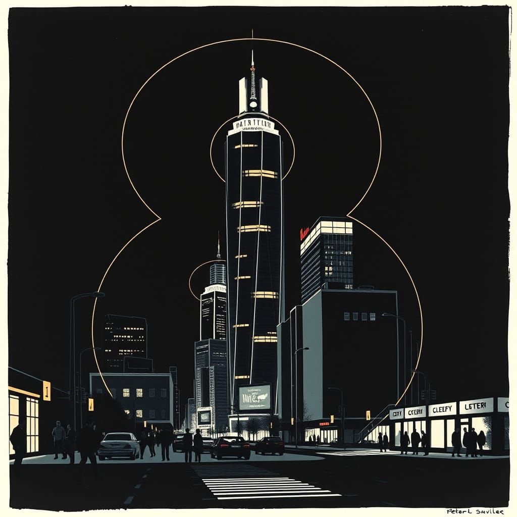 Modern Number 8 in Neon Night City