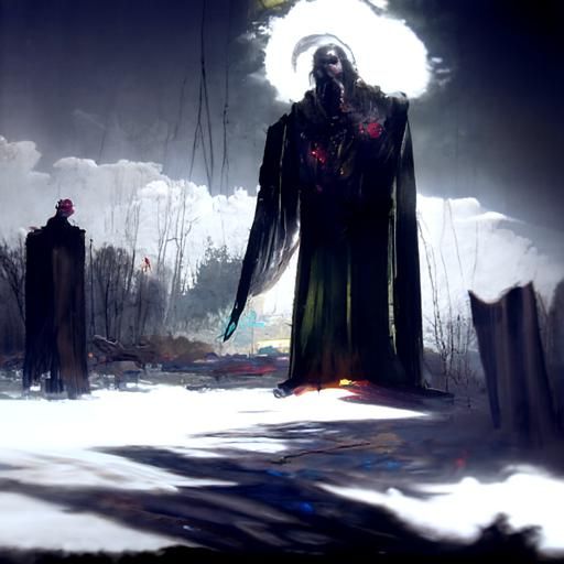 Sinister Figure in Divine Sunshine, Digital Art