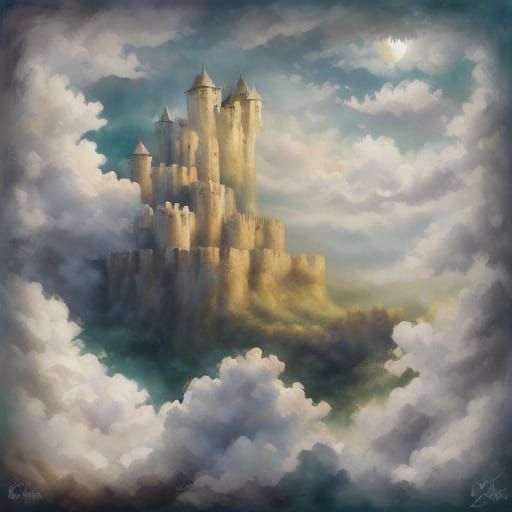 Westie Sleeping by Stormy Sea Double Exposure