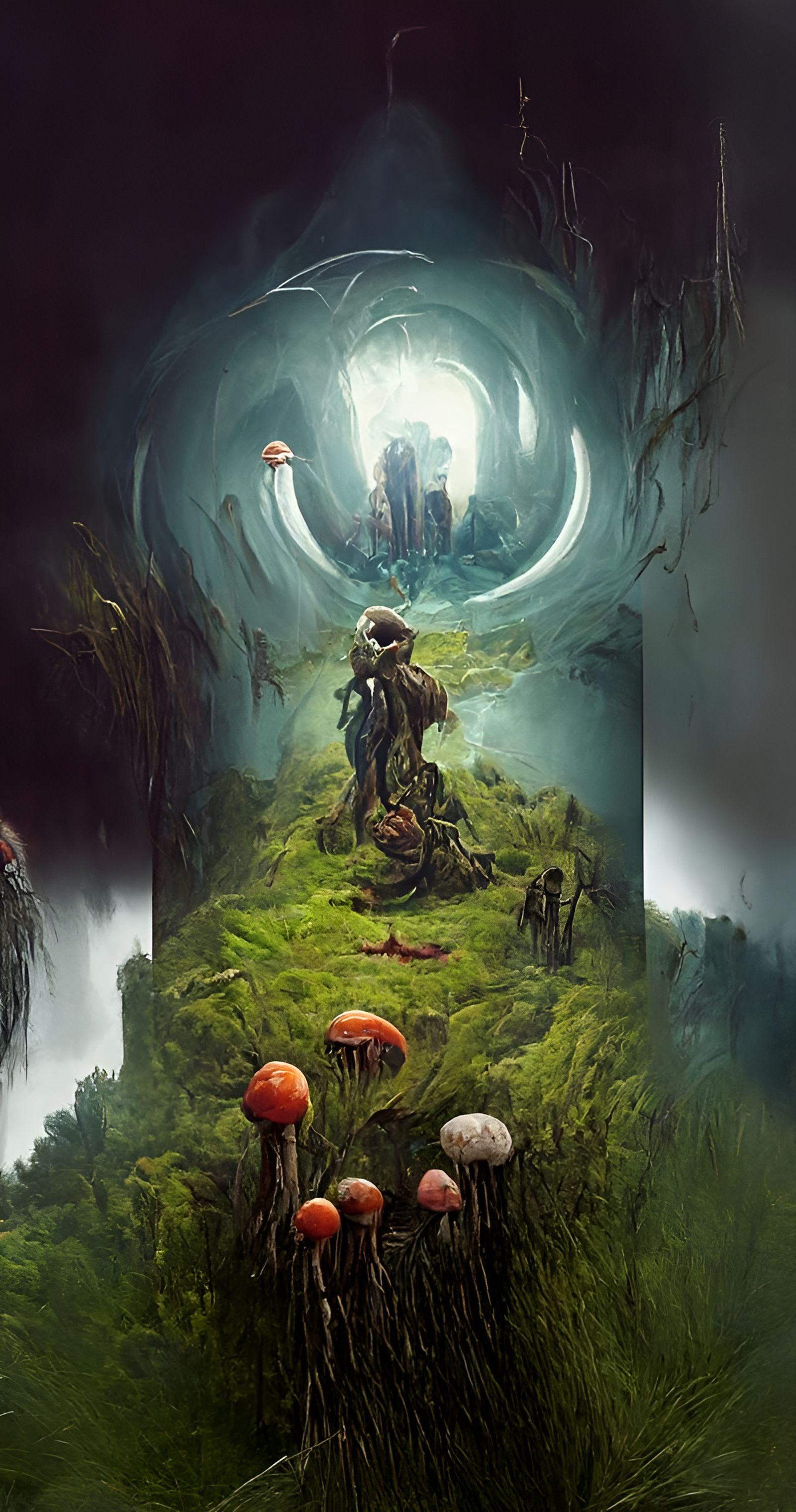 Surreal Fantasy Doom Shroom Planet Landscape
