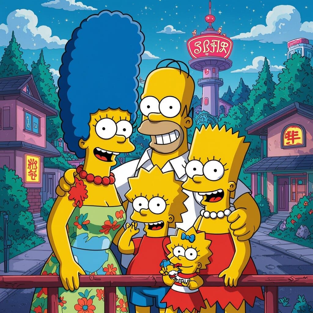 Simpsons Family Reimagined as Japanese Anime