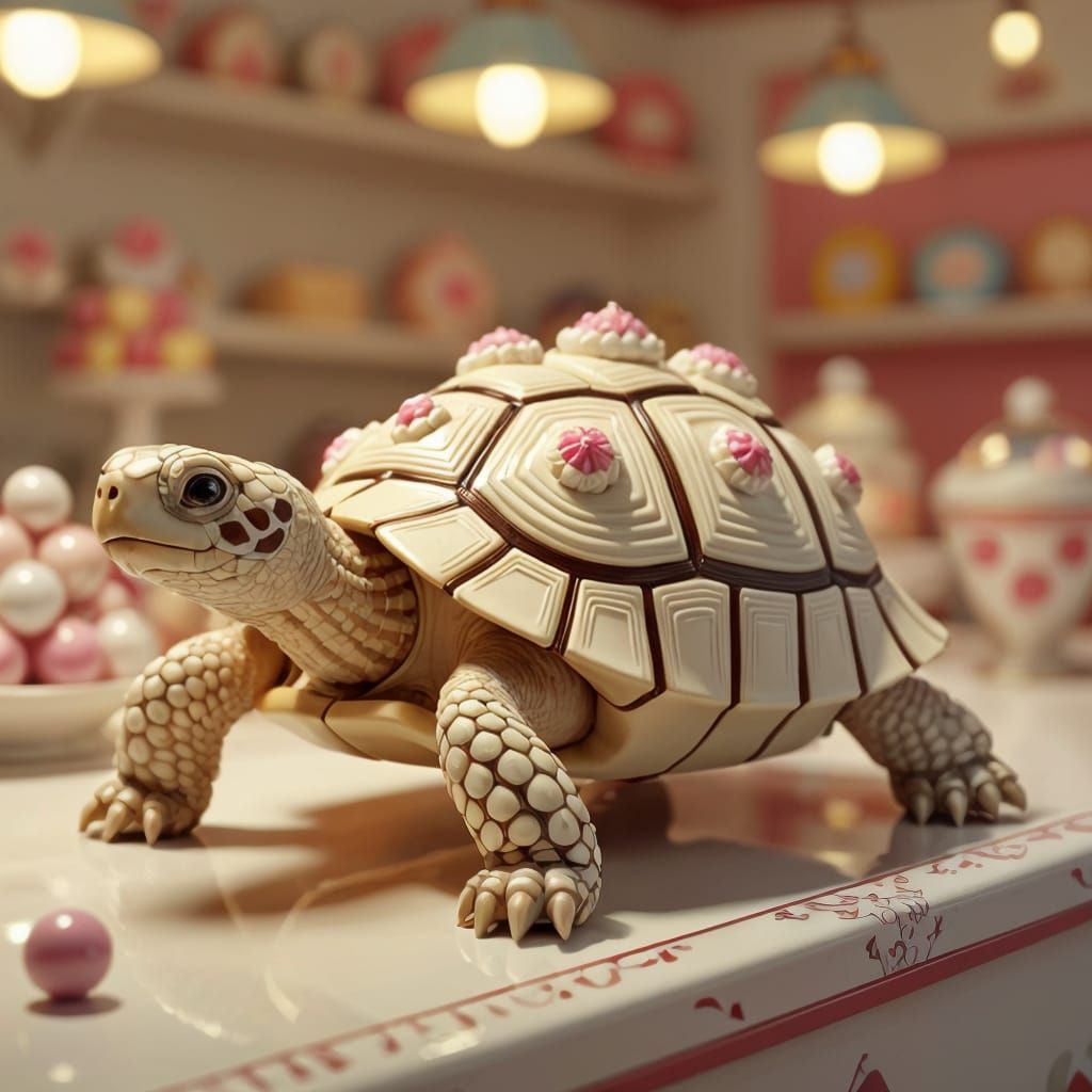 Chocolate Tortoise Candy Art in Vintage Store