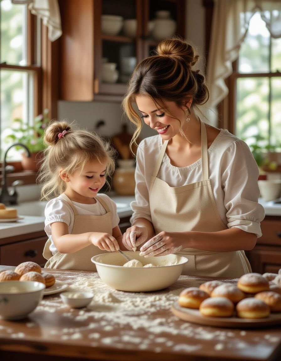 Cozy Kitchen Scene in Fantasy Realism Style