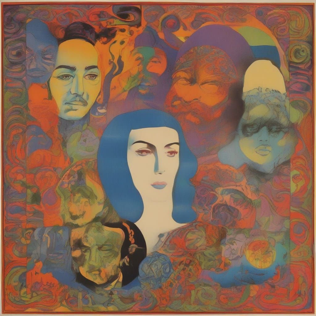 Psychedelic Rock Concert Poster in a 1960s Aesthetic