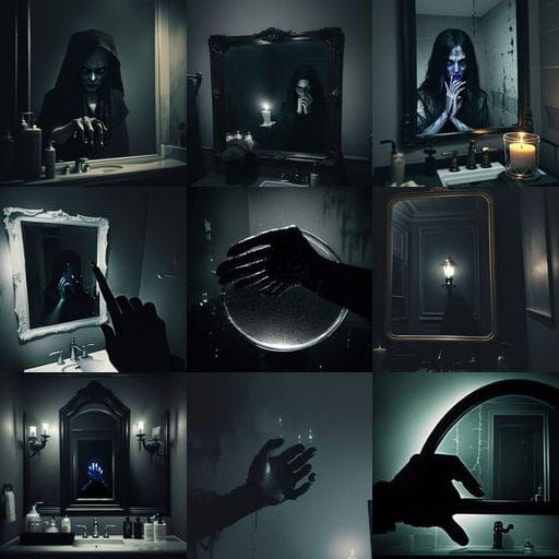 Spectral Hand Emerges from Dark Mirror in Abandoned Bathroom