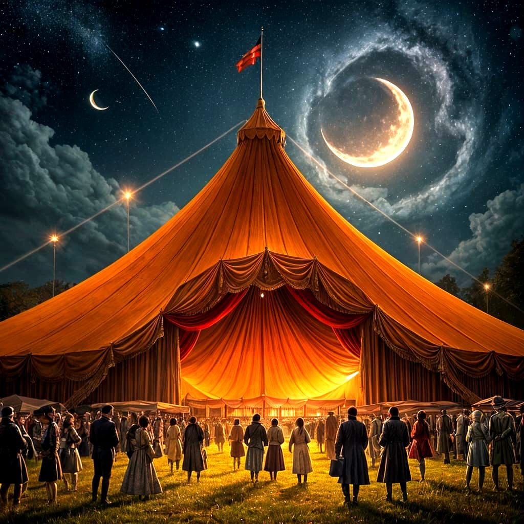 Epic 1920s Paris Circus Under the Night Sky