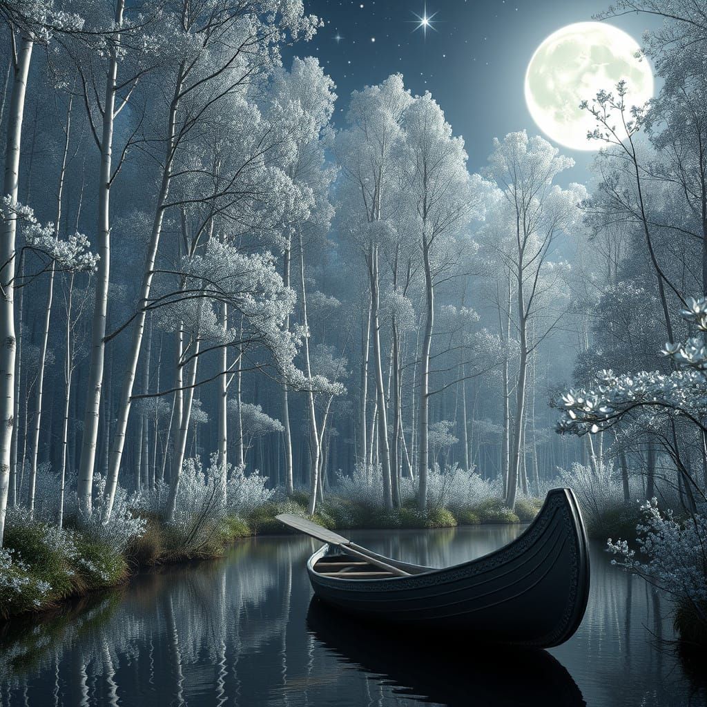 Silver Forest under Pearl Moonlight