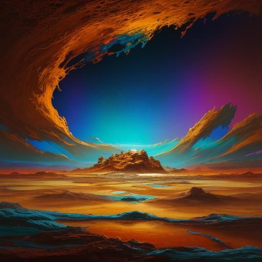 Nomad in Surreal Landscape: Abstract Expressionism