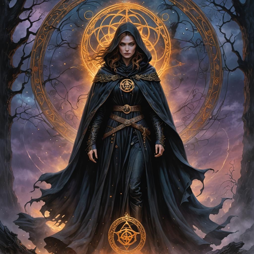 Mystical Woman in Cloak: Fantasy Art