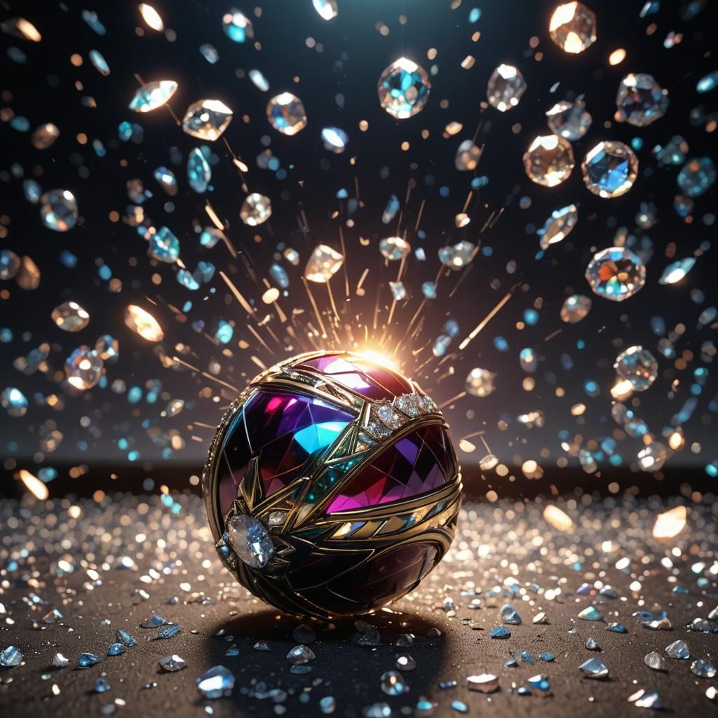 Diamond-Embedded Cricket Ball Concept Art