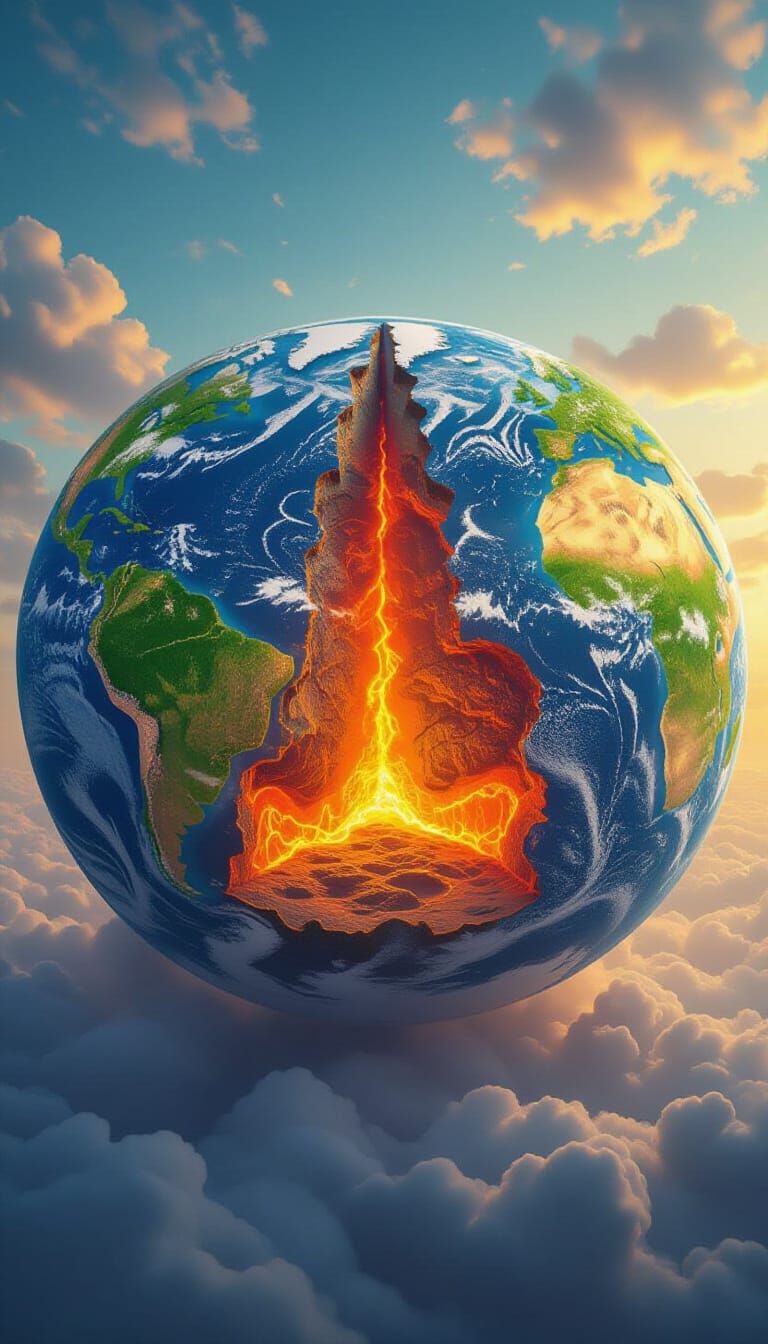 Earth Slice: Inner Layers Revealed in Detailed Illustration