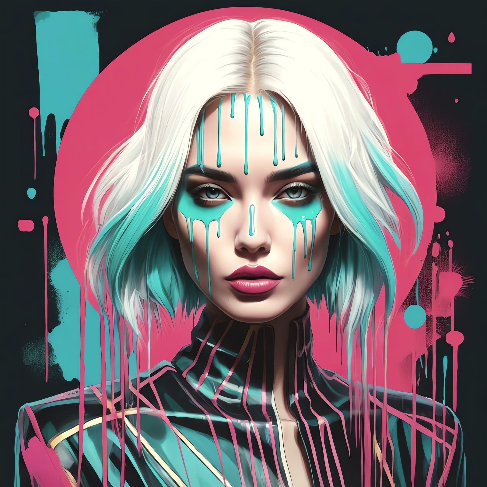 Dark Goddess in Vibrant Lowbrow Style