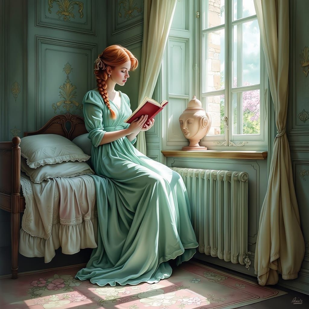 Heartwarming Scene with Girl Praying for Sick Boy