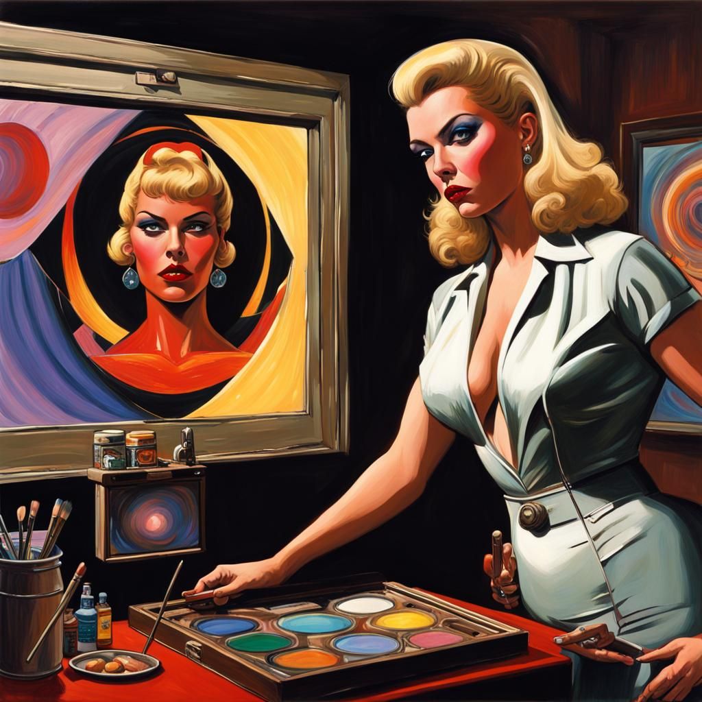 Cursed Artist Painting Plus-Size Goddess in Oil