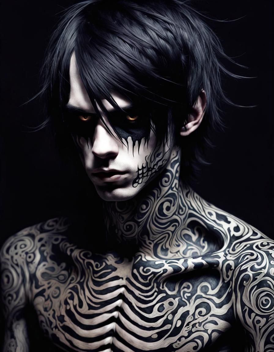 Sinister Emo Nightmare in Hyperrealistic Style