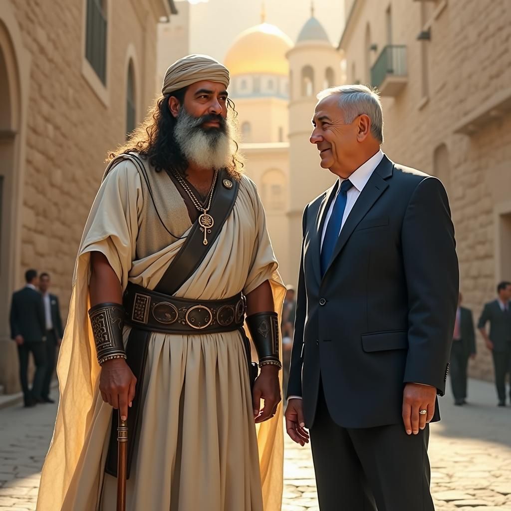 Ezekiel and Netanyahu in Jerusalem: Chagall-Estes-Repin Styl...