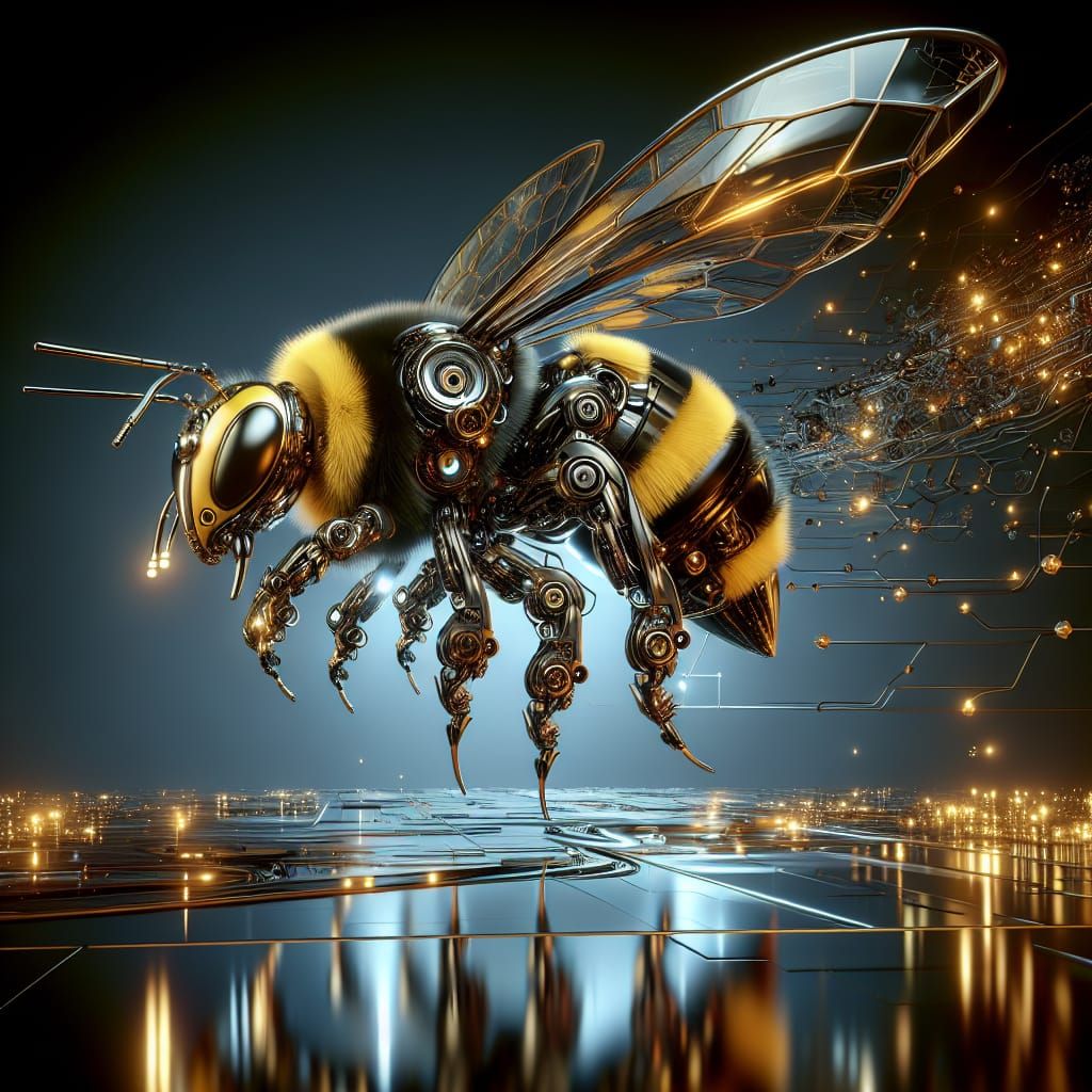 Mechanical Bumble Bee Hybrid in Black and Yellow