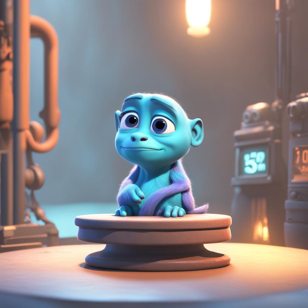 Waiting: 3D Digital Art in Pixar Disney Style