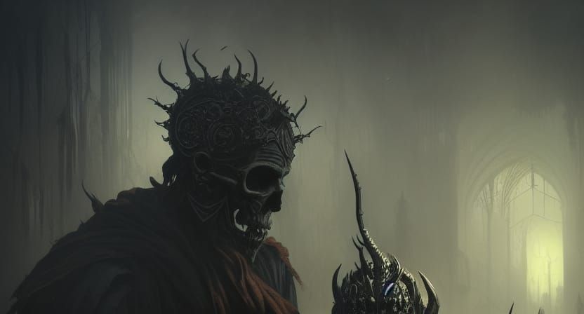 Gothic Skull King in Dark Fantasy Style