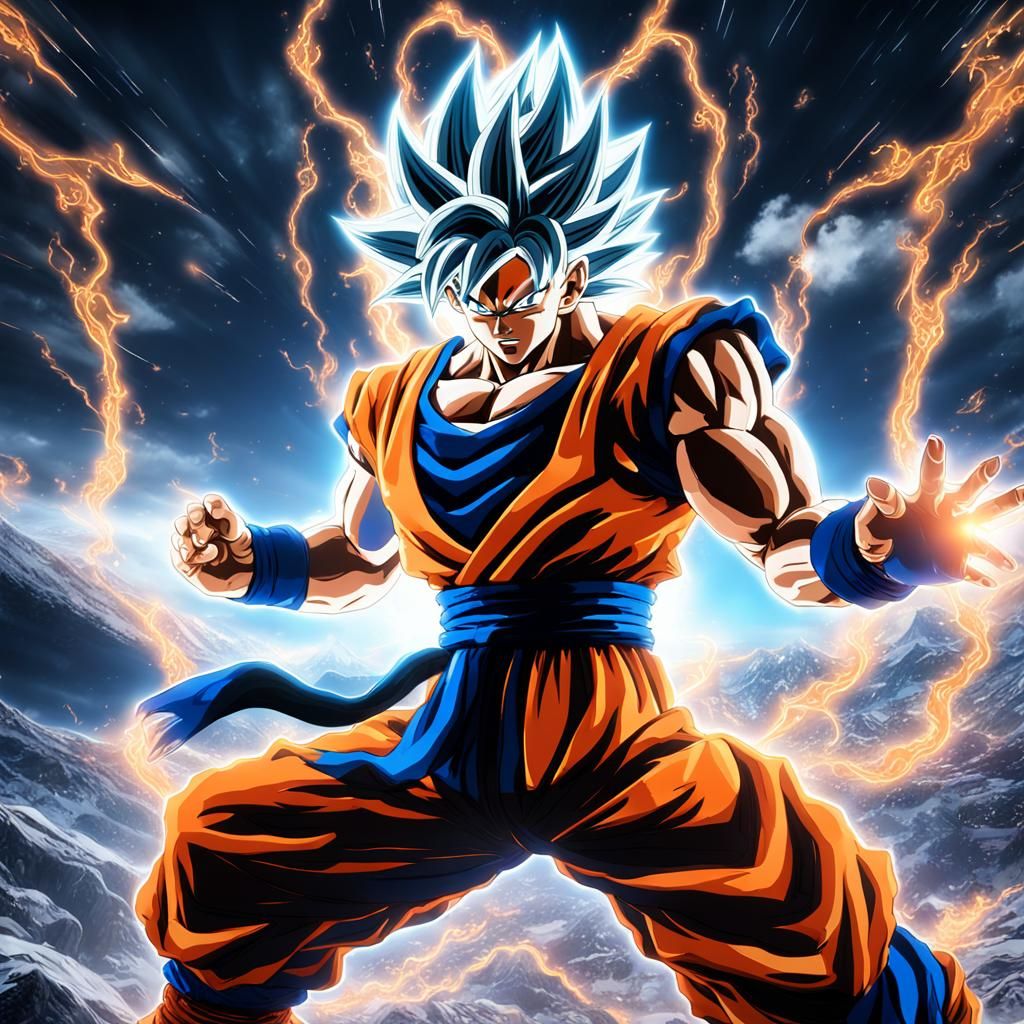 Goku's Kamehameha Wave: Detailed Digital Art
