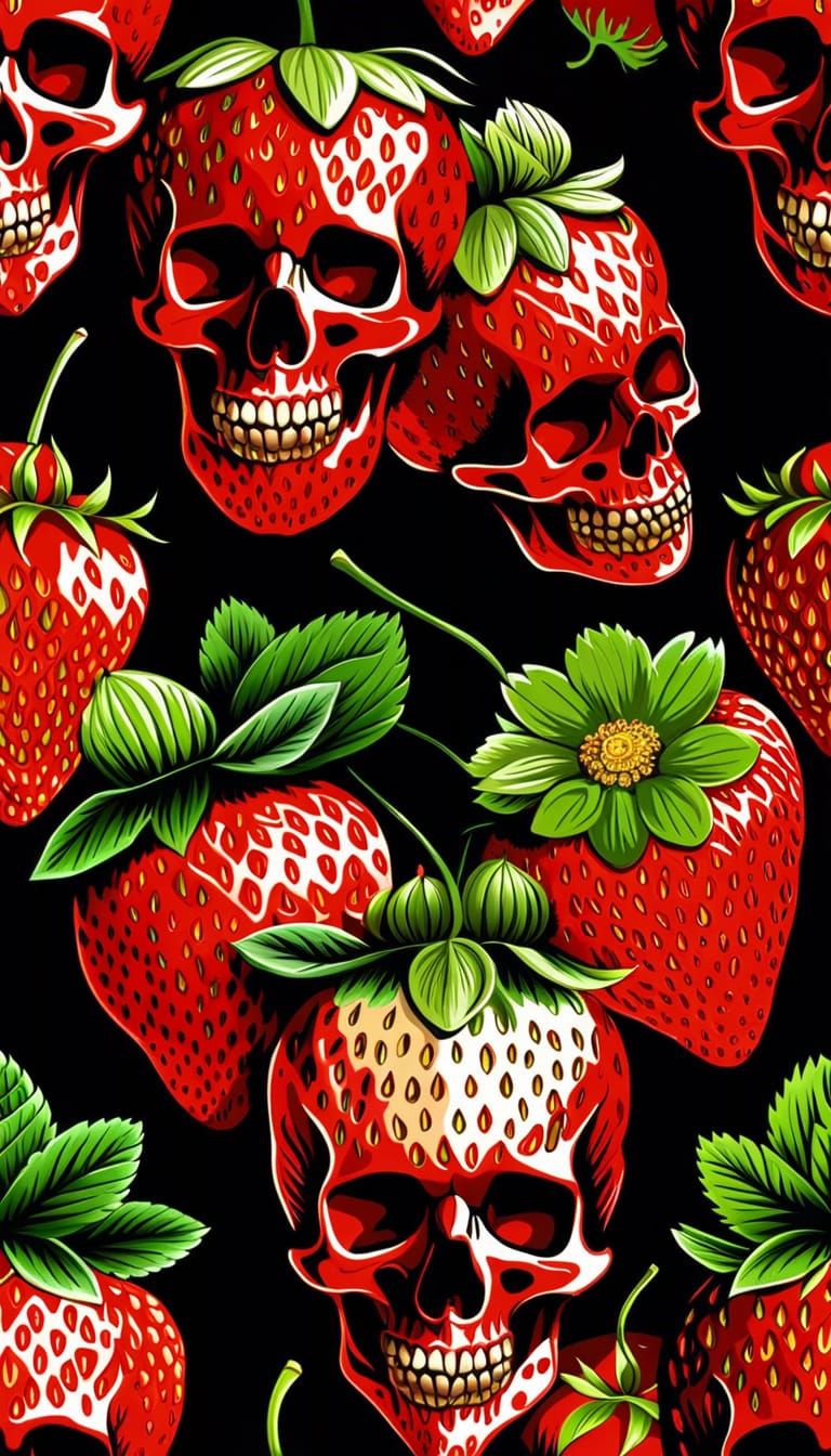 strawberry skulls