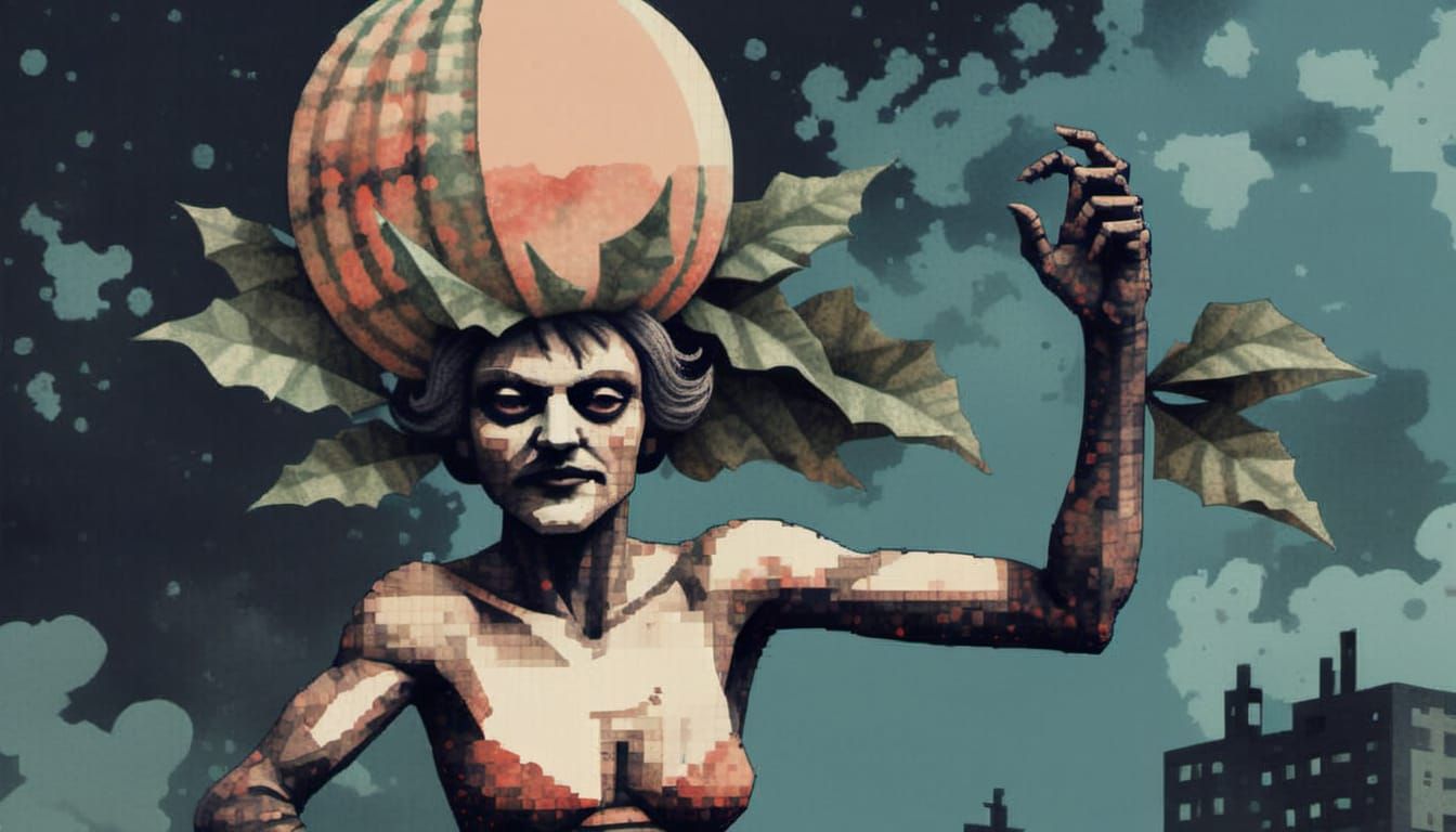 The Sinister Garden... The Melon Cannibalswatercolor, grotes...